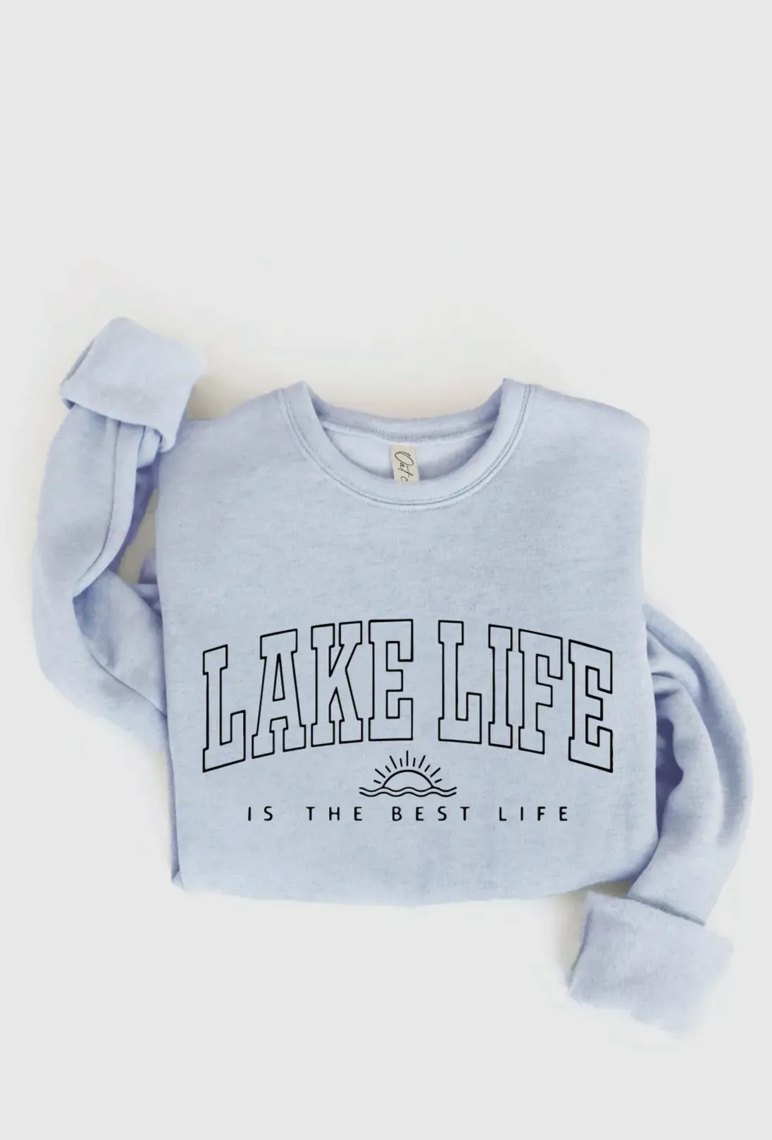 Lake Life Graphic Pullover Sweatshirt: Blue