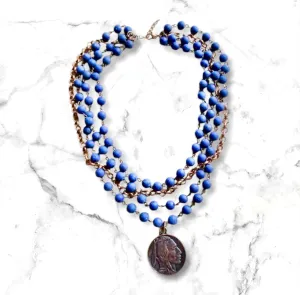 Lapis Coin Necklace