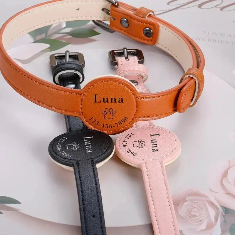 Leather AirTag Pet Collar