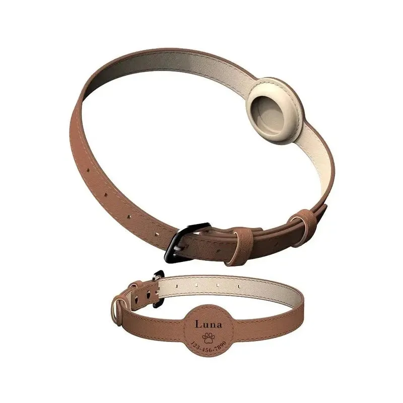 Leather AirTag Pet Collar