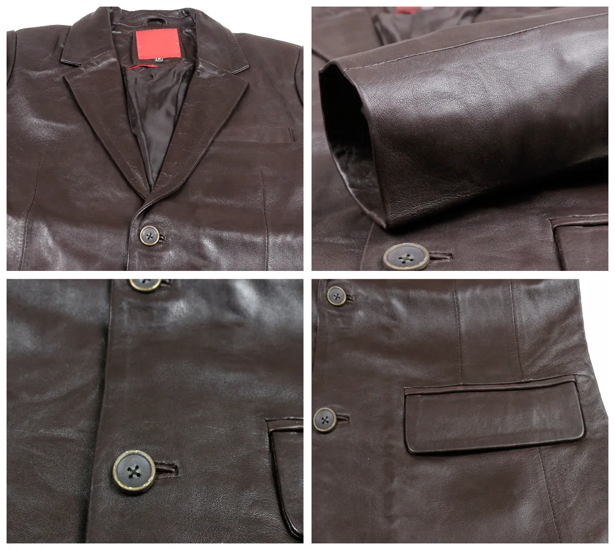 Leather Jackets Hub Mens Genuine Lambskin Leather Coat (Black, Blazer Jacket) - 1501833