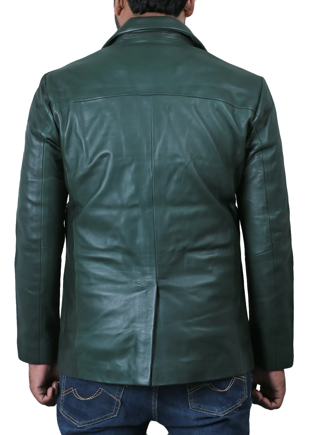 Leather Jackets Hub Mens Genuine Lambskin Leather Coat (Black, Blazer Jacket) - 1501833