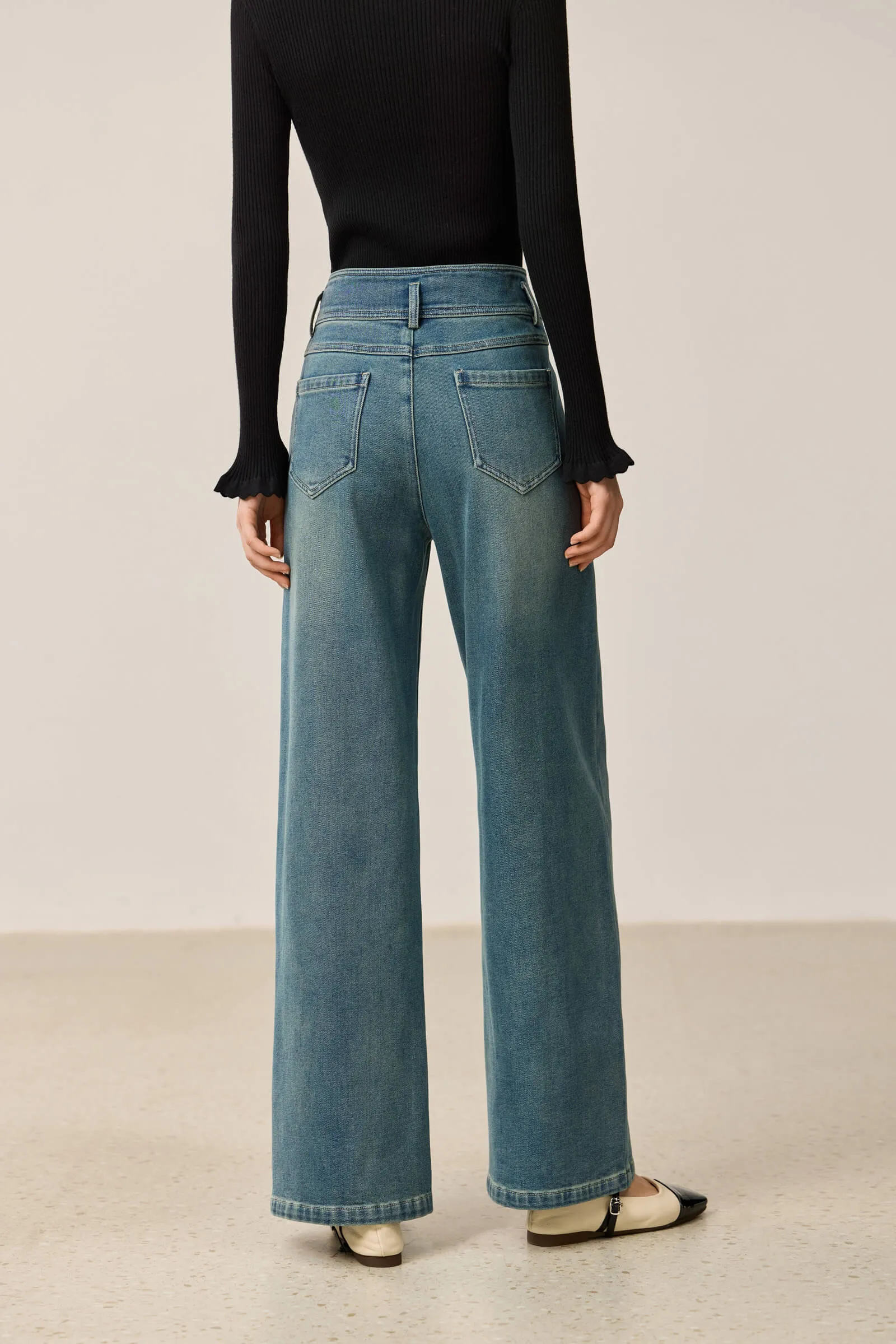 LILY Stylish High-Waist Wide-Leg Jeans