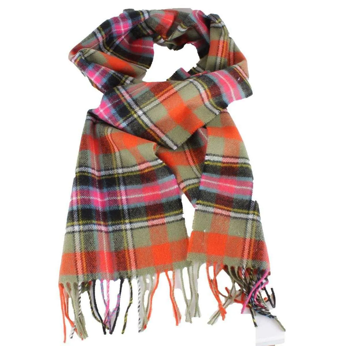 Locharron of Scotland Bowhill Bruce of Kinnaird Lambswool Scarf - Red/Green