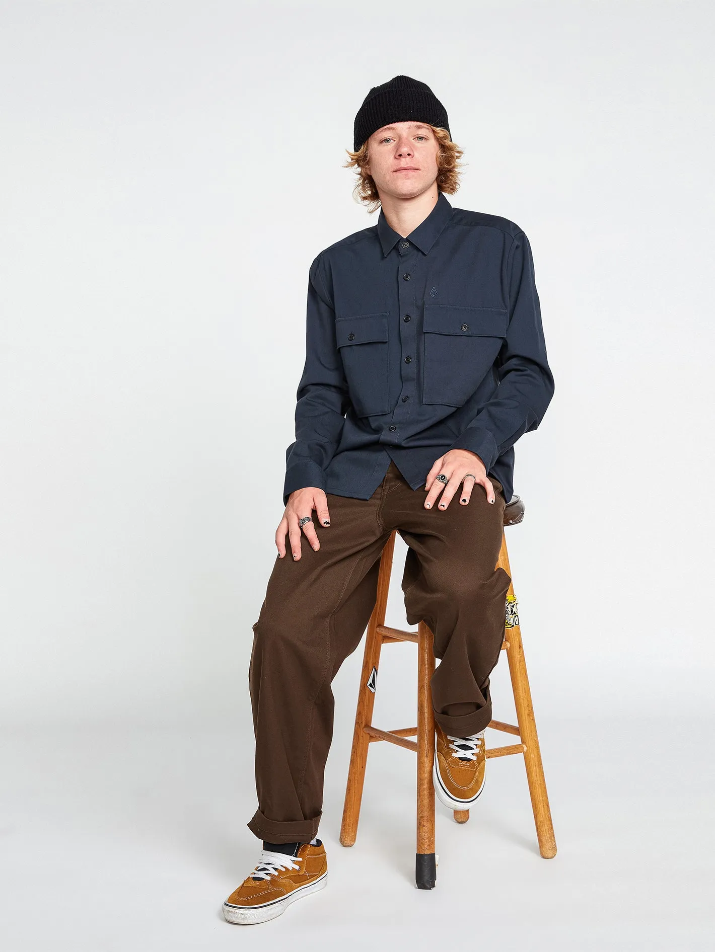 Louie Lopez Long Sleeve Work Shirt - Navy