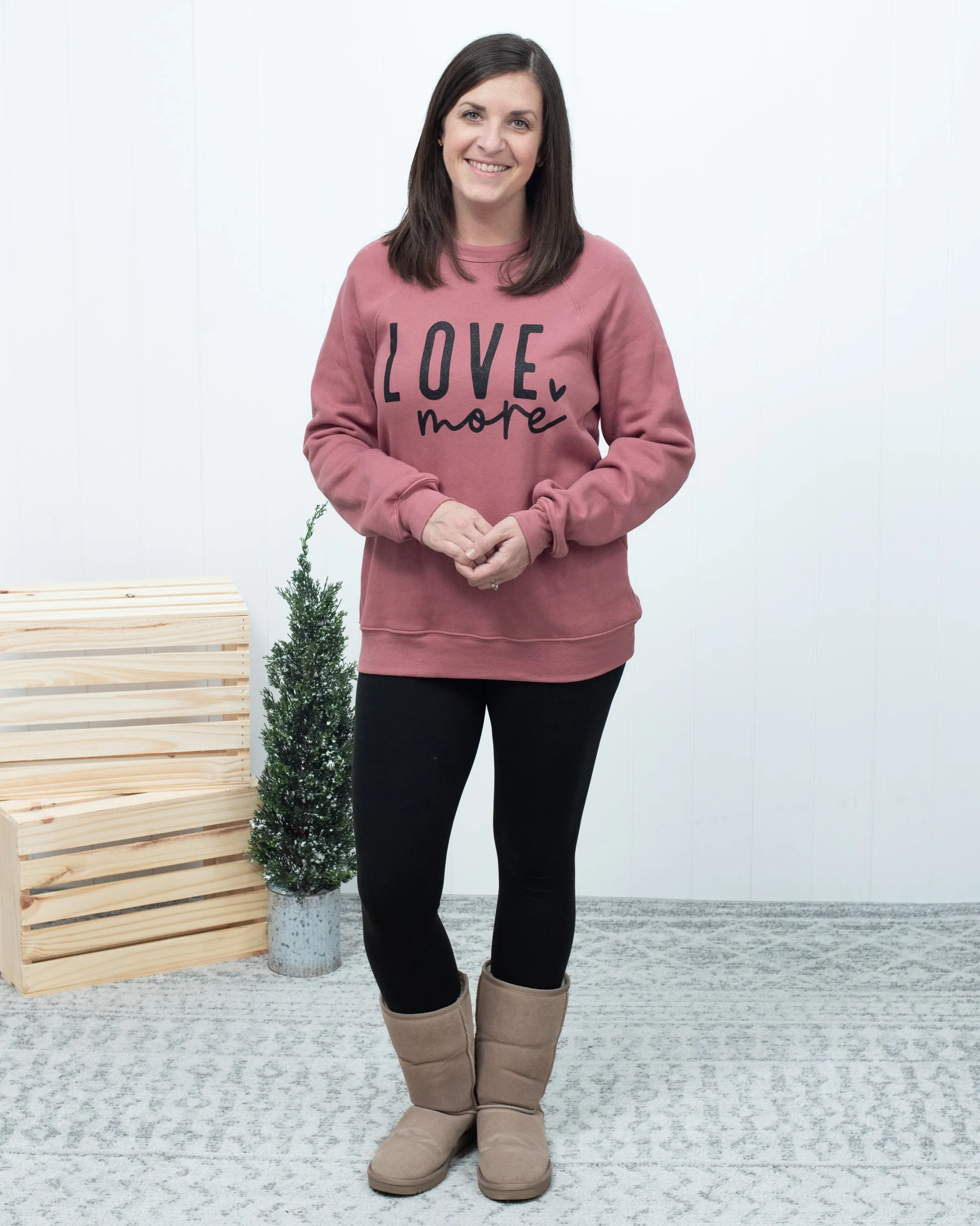 Love More -- BELLA CANVAS® - Sponge Fleece Raglan Crewneck Sweatshirt