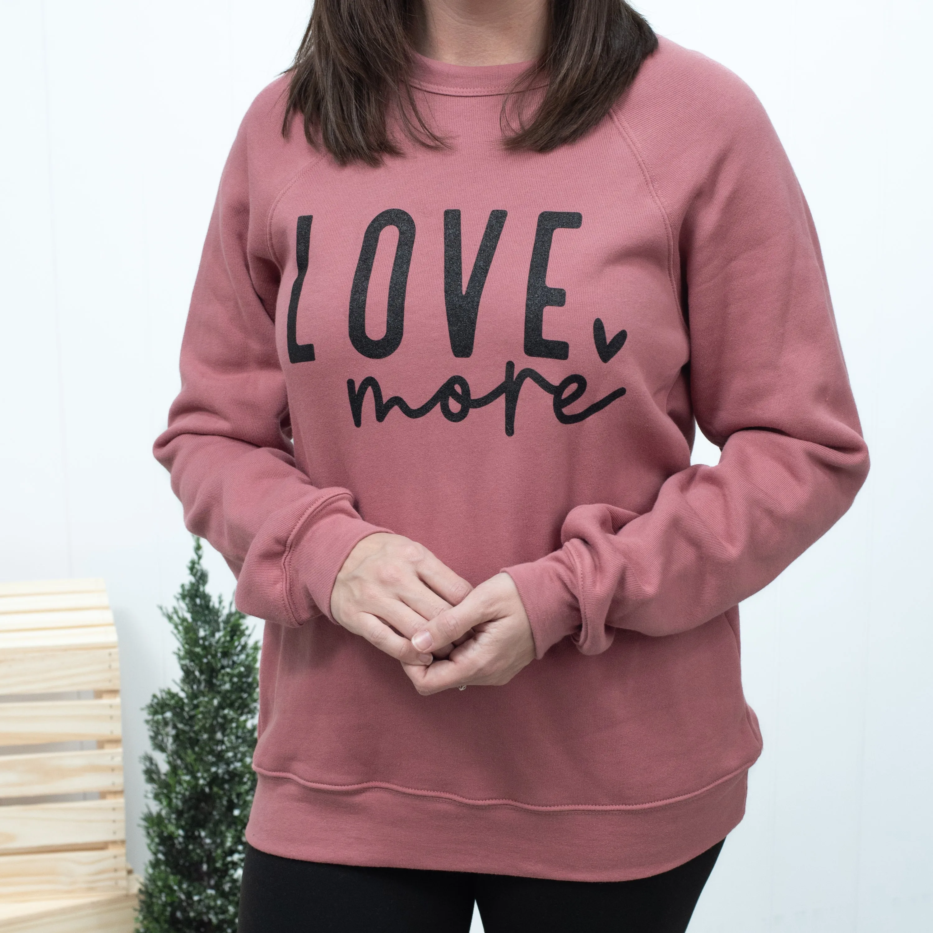 Love More -- BELLA CANVAS® - Sponge Fleece Raglan Crewneck Sweatshirt