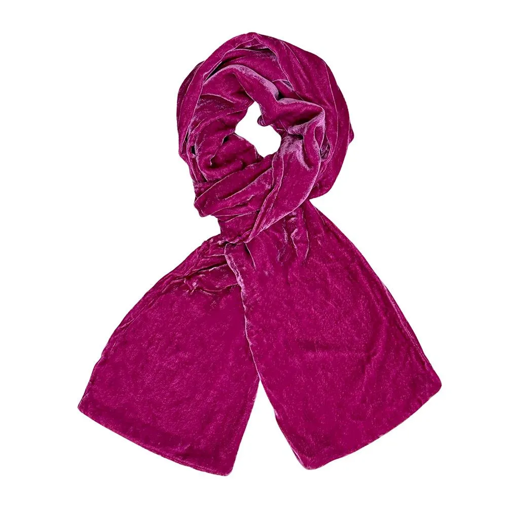 Lua - Plain Velvet Scarf - Various Colours - 160x17cms