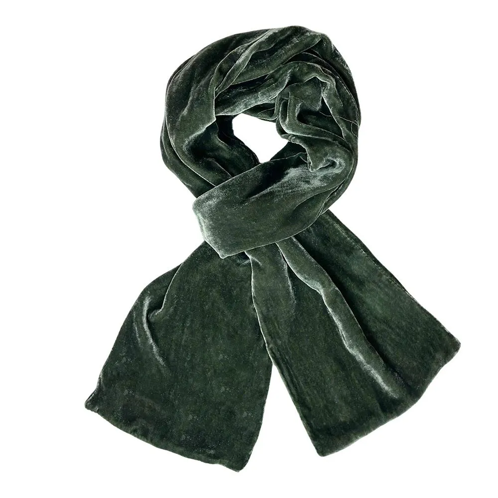 Lua - Plain Velvet Scarf - Various Colours - 160x17cms