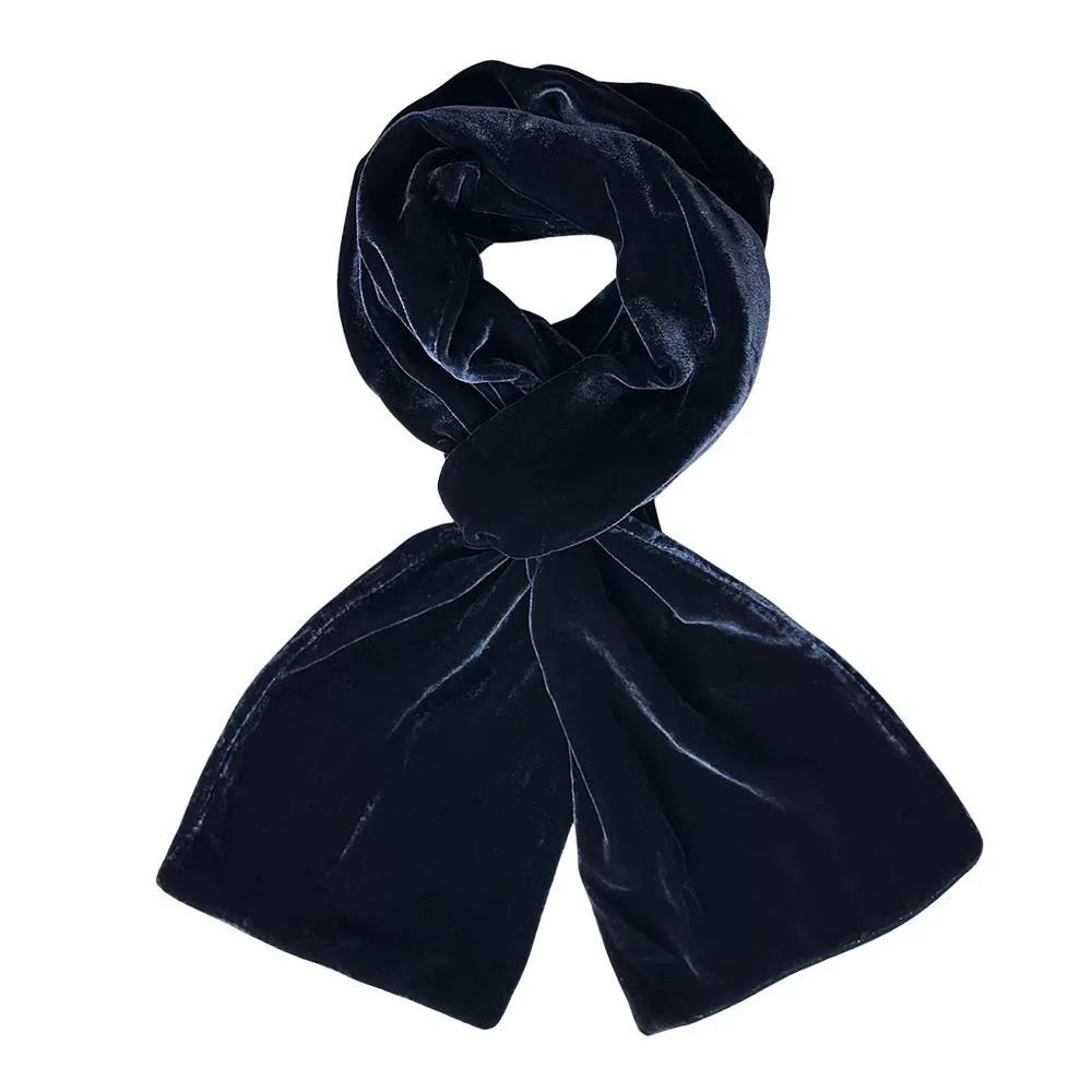 Lua - Plain Velvet Scarf - Various Colours - 160x17cms