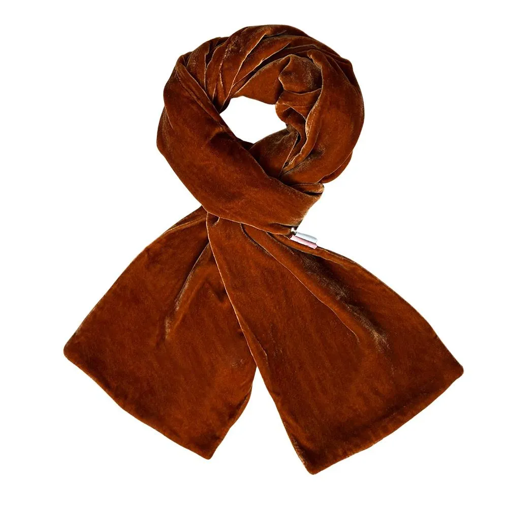 Lua - Plain Velvet Scarf - Various Colours - 160x17cms