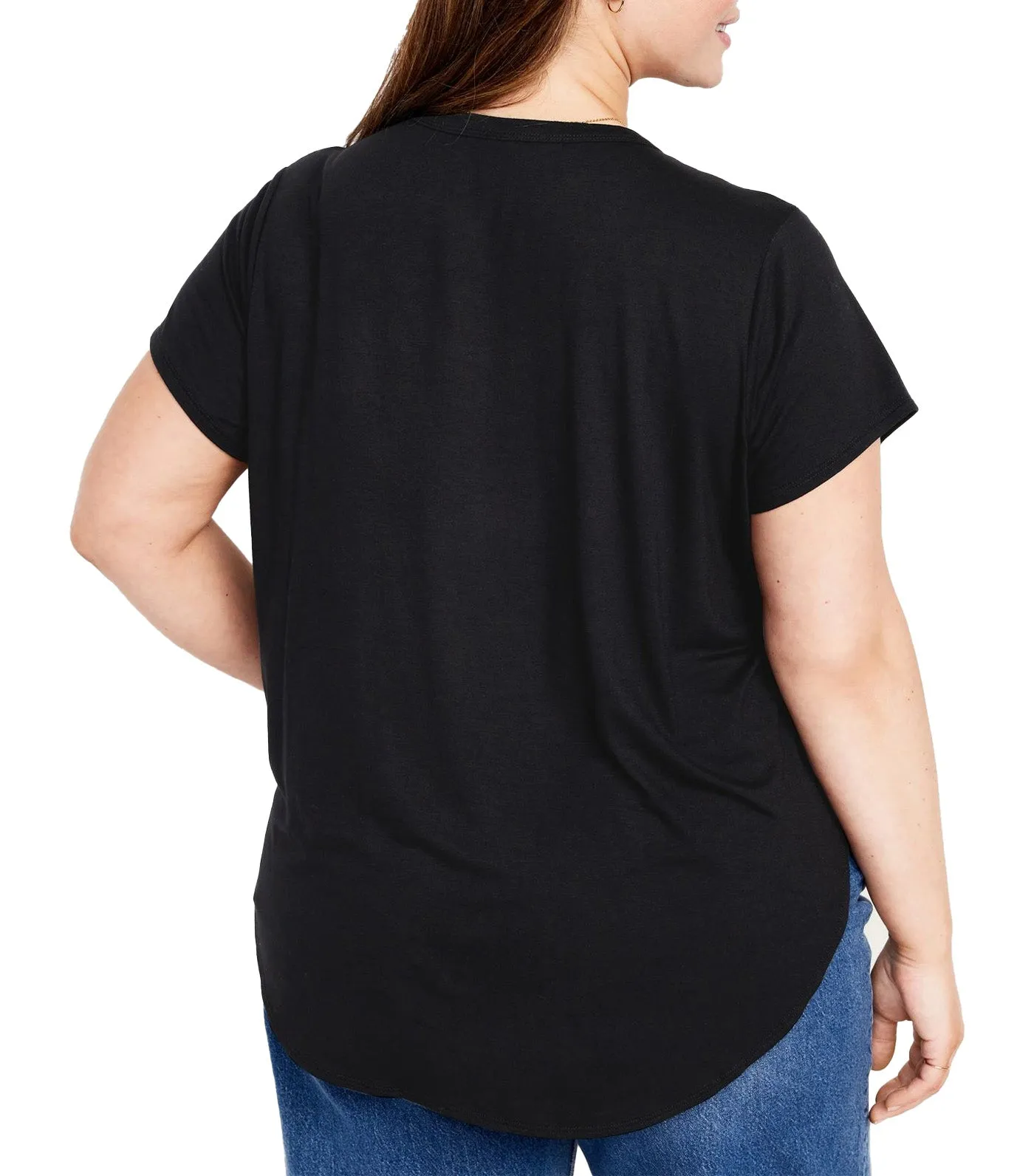 Luxe Tunic T-Shirt for Women Black Jack