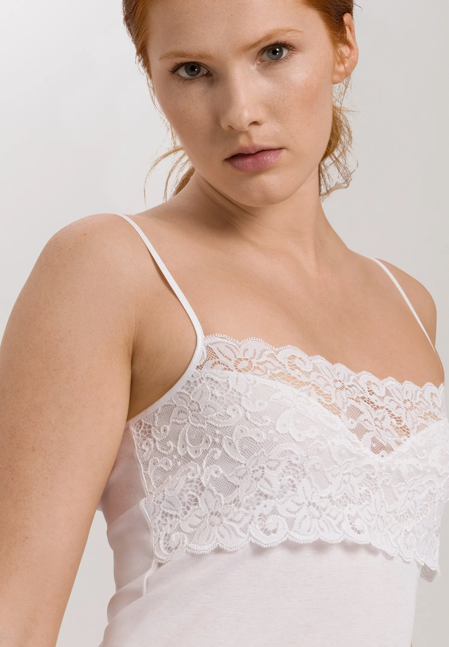 Luxury Moments Wide Lace Cotton Camisole | White 71448-101