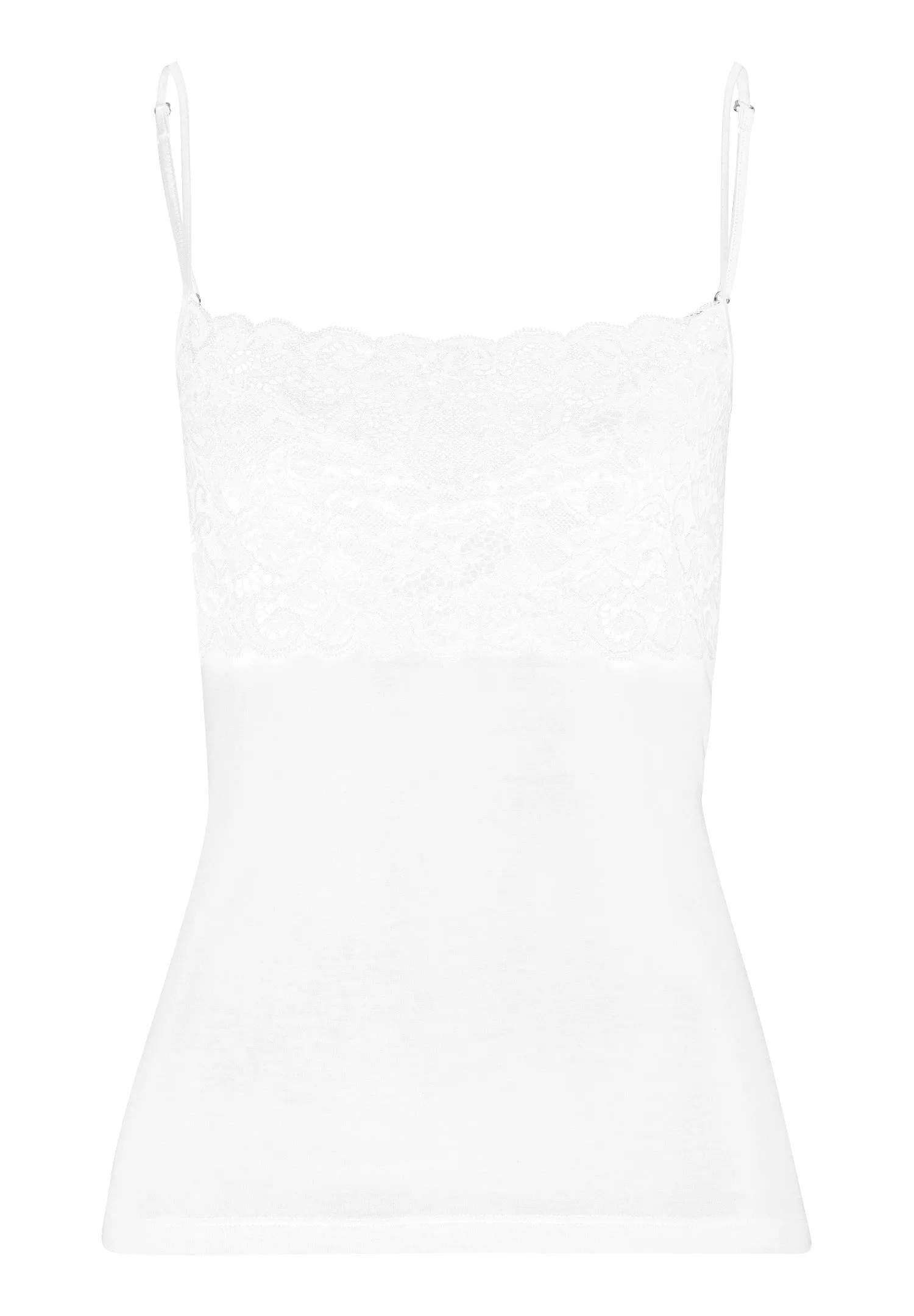 Luxury Moments Wide Lace Cotton Camisole | White 71448-101