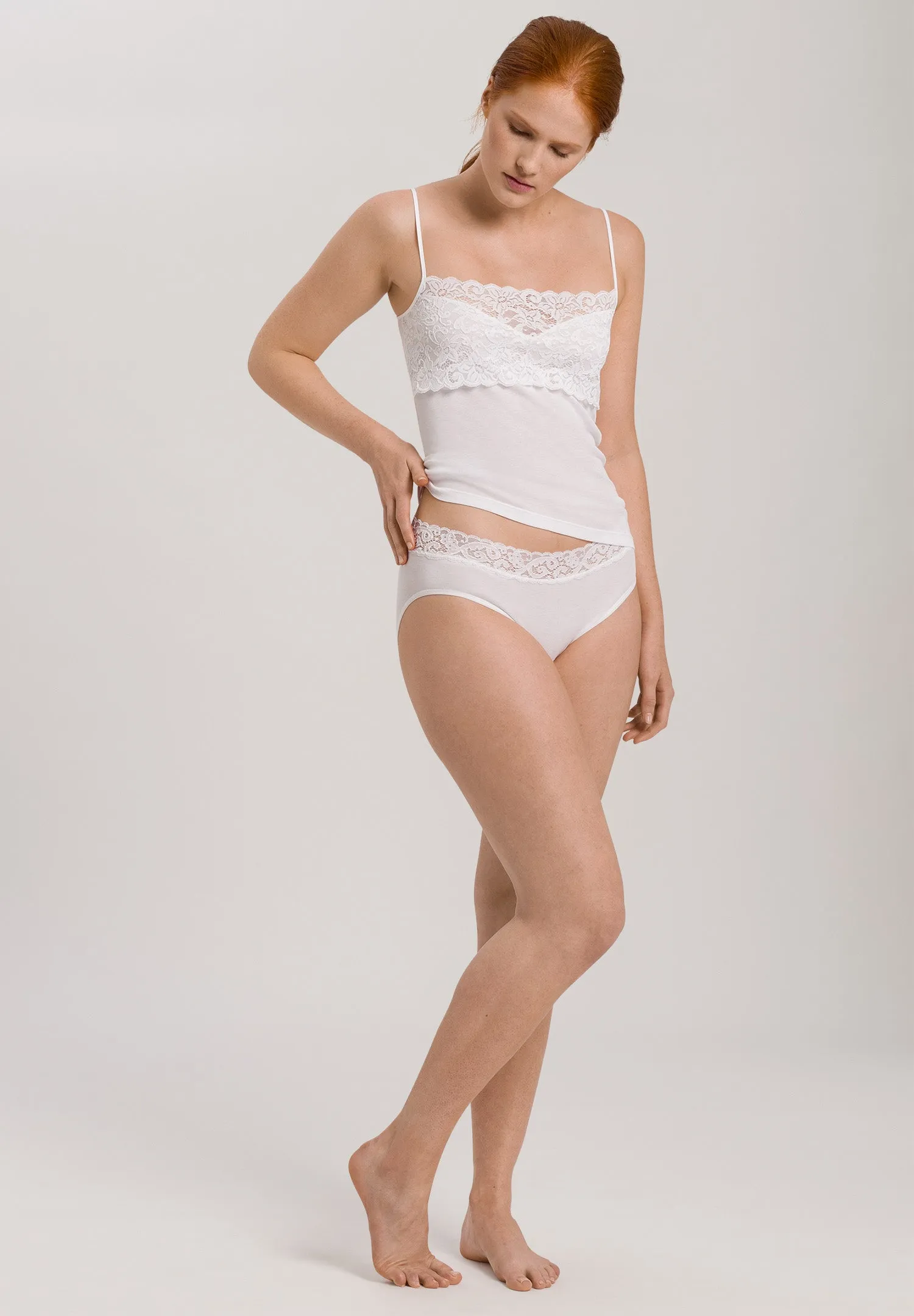 Luxury Moments Wide Lace Cotton Camisole | White 71448-101