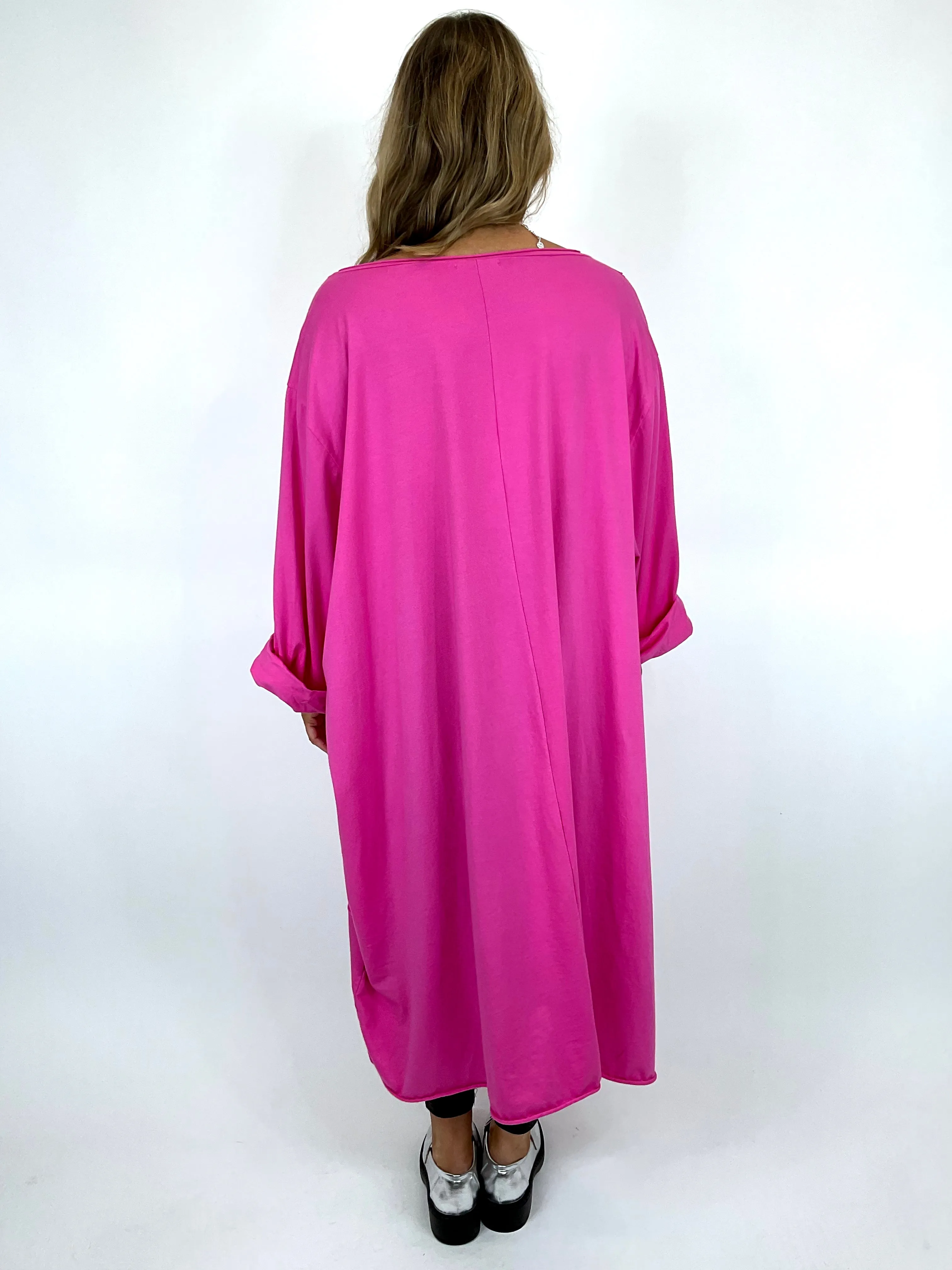 Made in Italy Lagenlook Clara Seam Tunic in Fuchsia. code 12075