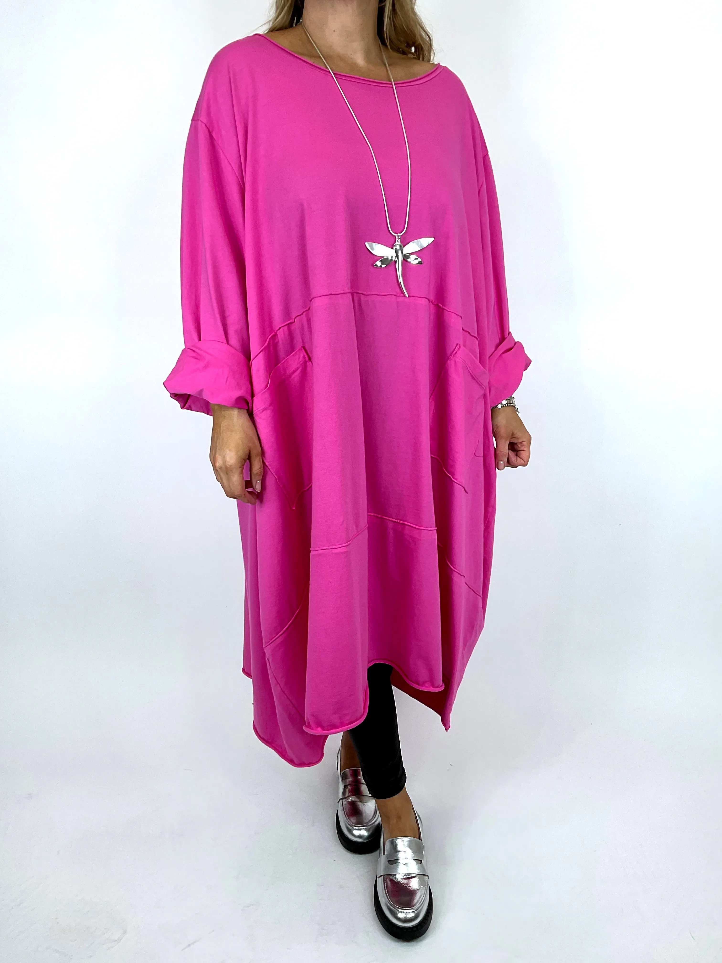 Made in Italy Lagenlook Clara Seam Tunic in Fuchsia. code 12075