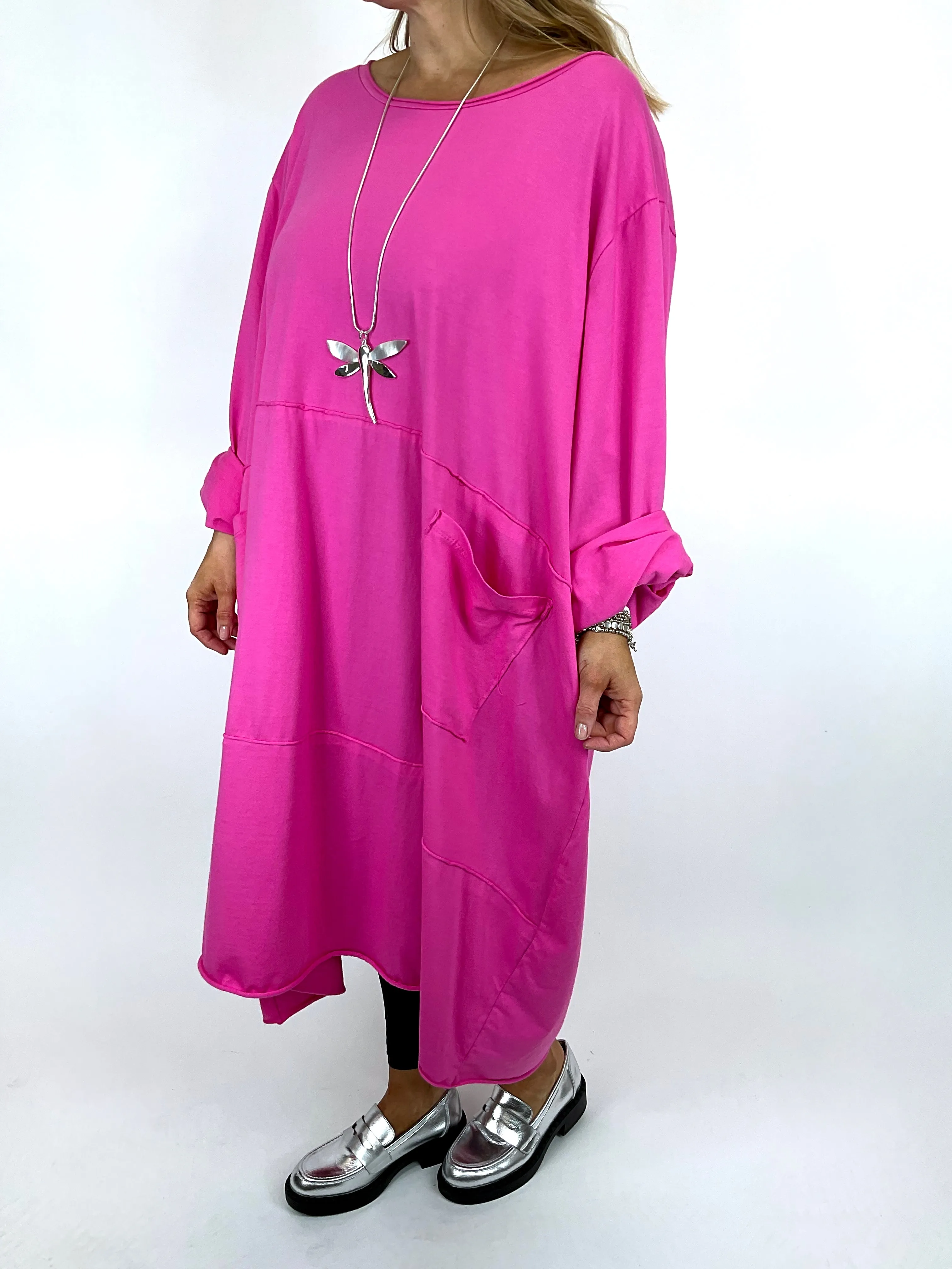 Made in Italy Lagenlook Clara Seam Tunic in Fuchsia. code 12075