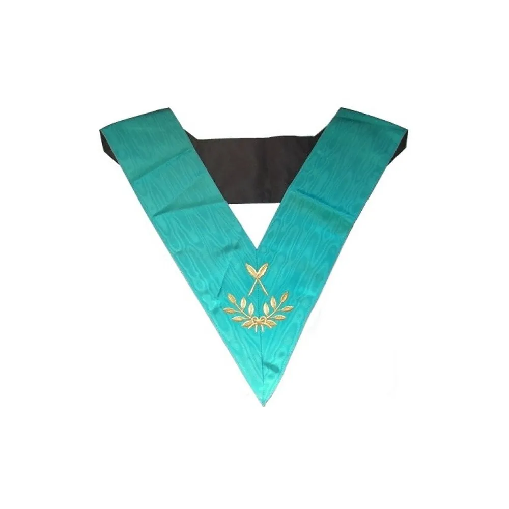 Masonic Officer's collar – Groussier French Rite – Secretary – Machine embroidery