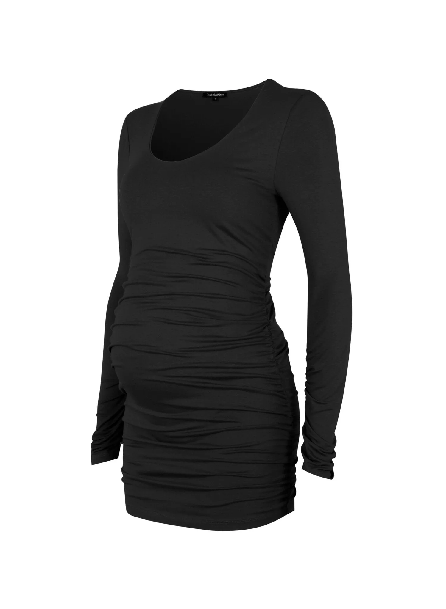 Maternity Layering Scoop Top - Black