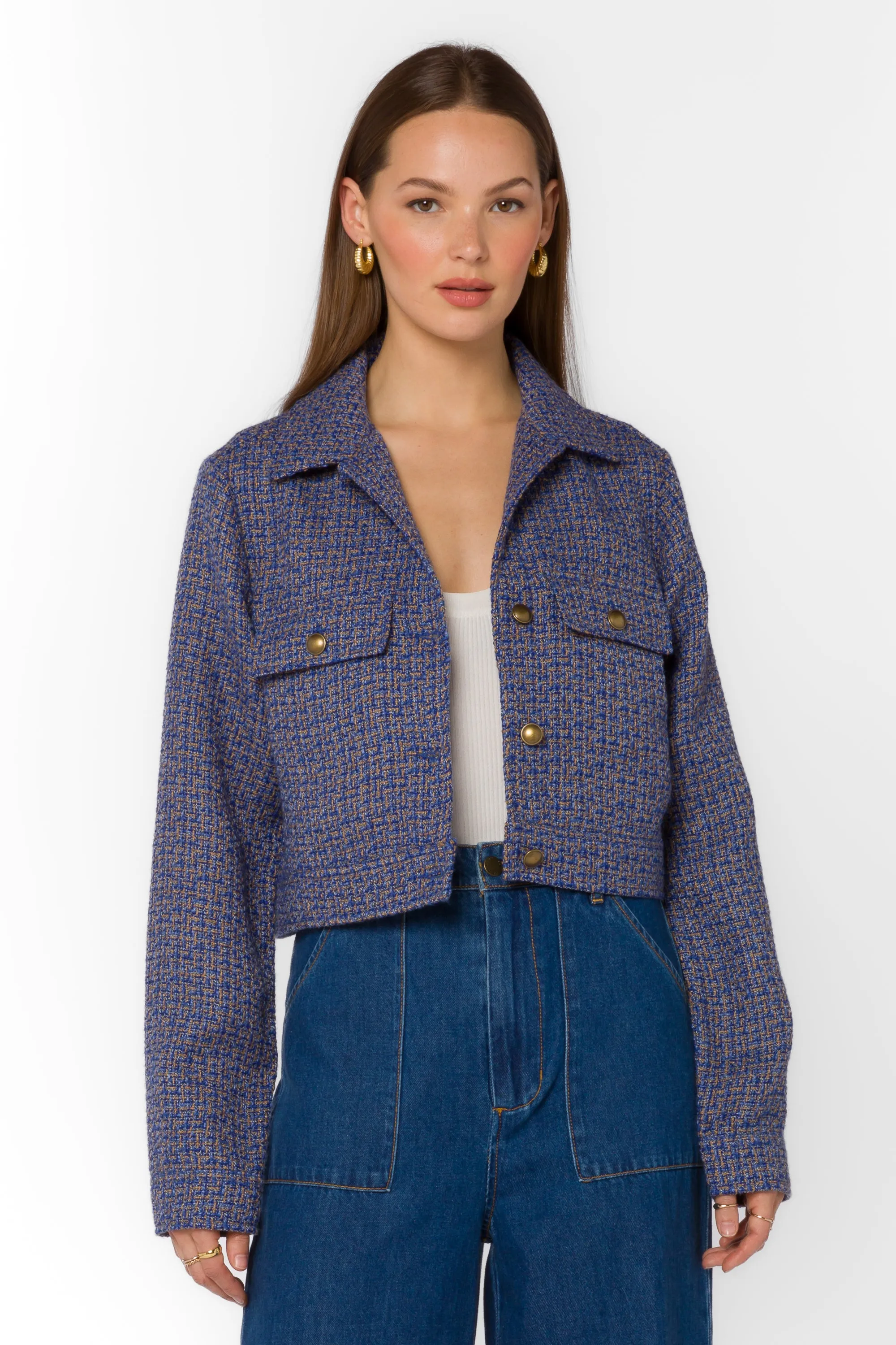 Mattie Blue Tan Tweed Jacket