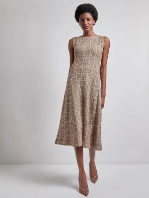 Maxi Fit & Flare Tweed Knit Dress