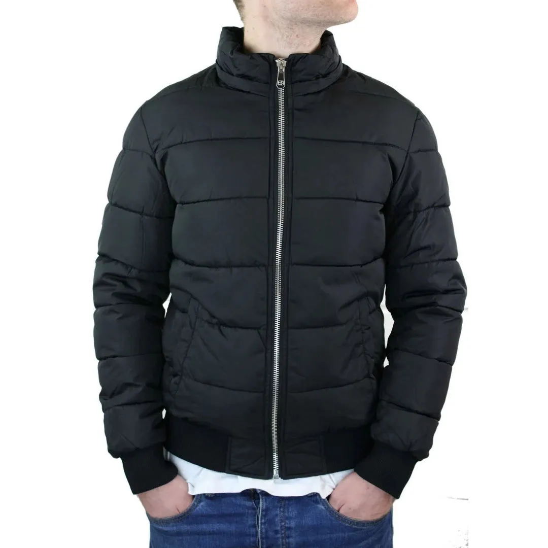 Men's Bomber Puffer Jacket Quilted Warm Winter Removable Fur Hood Pilot