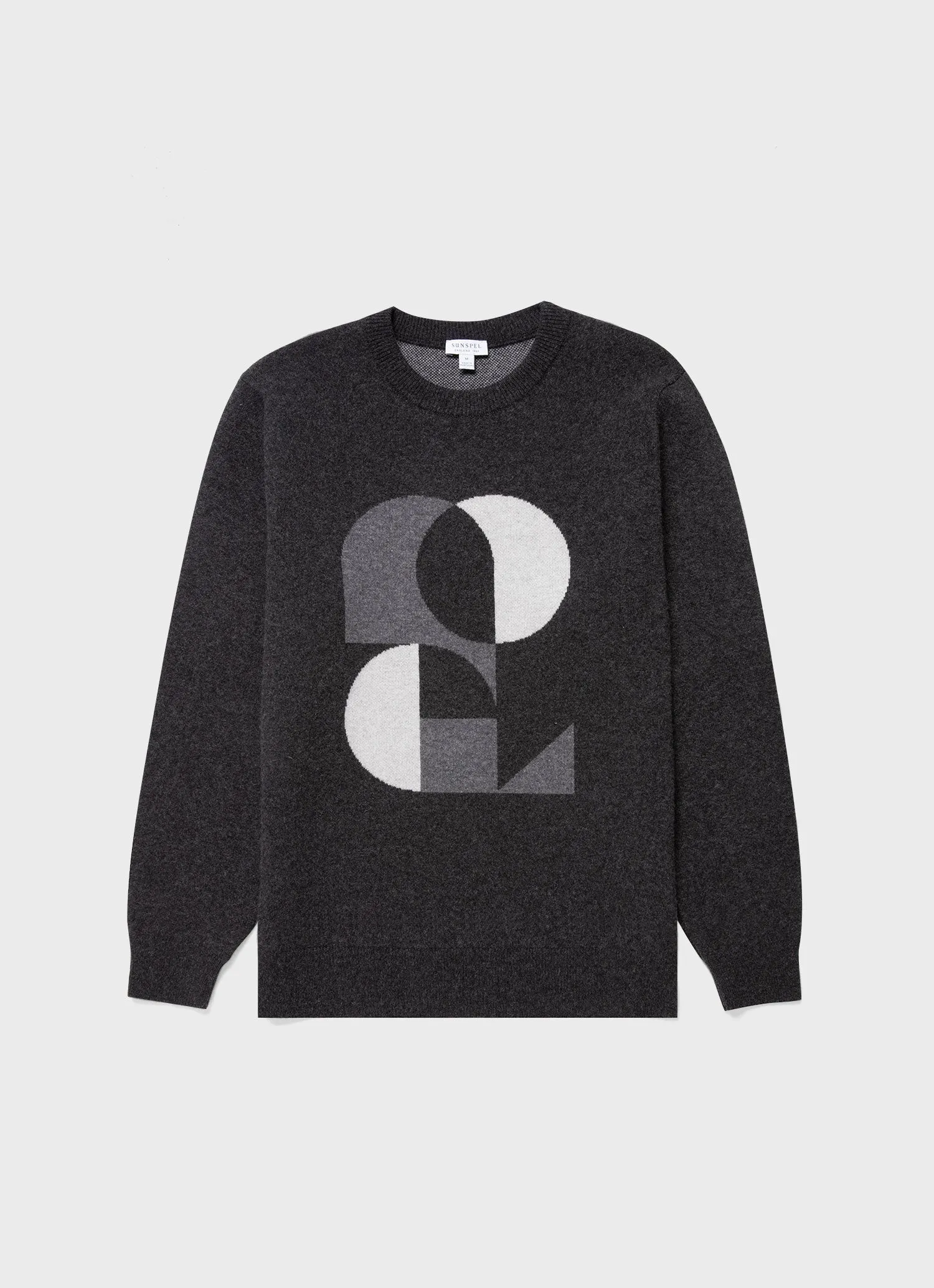 Men's Craig Ward Lambswool Jumper in Charcoal Melange