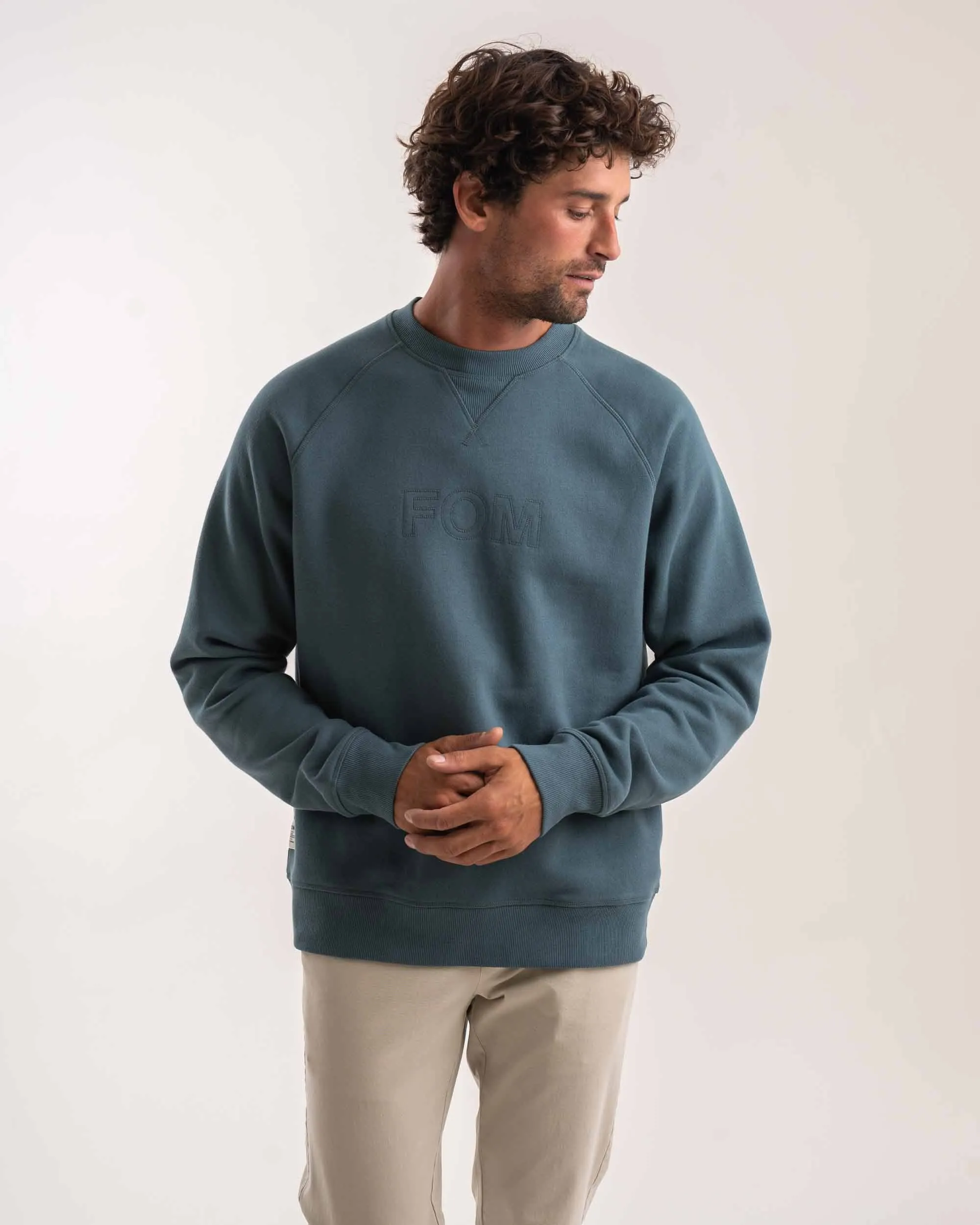 Mens Crew Neck Sweater - Teal