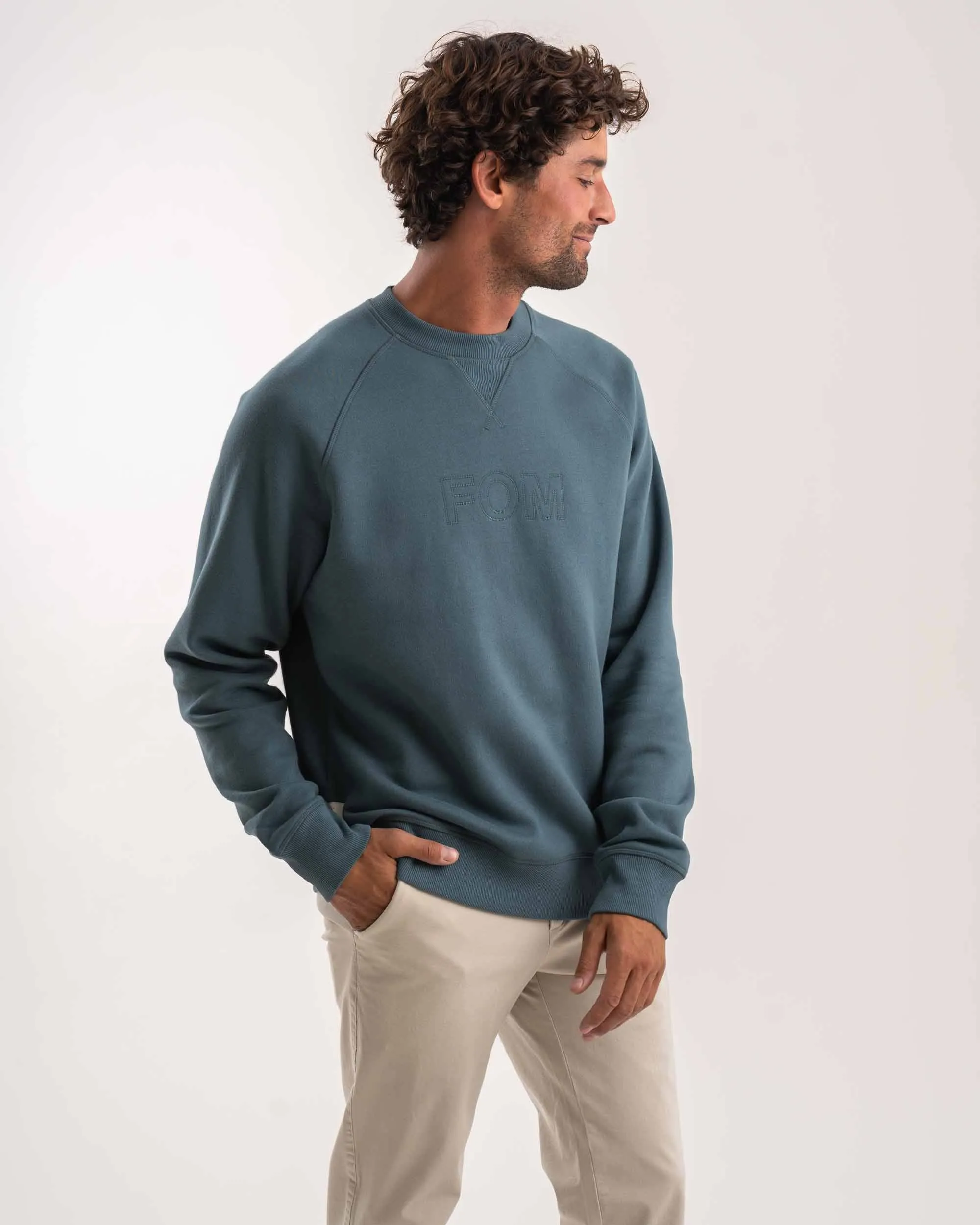 Mens Crew Neck Sweater - Teal