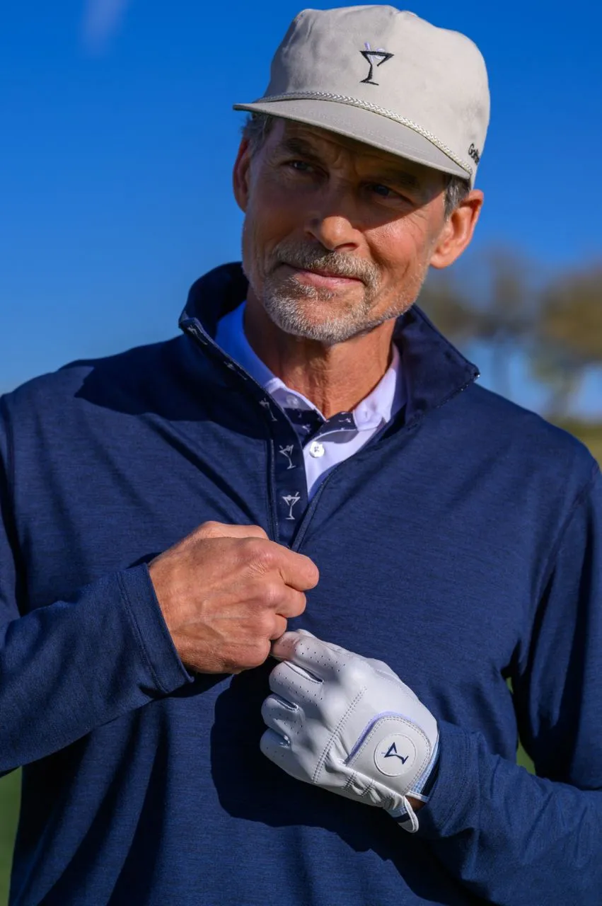 Men's Heathered Navy Quarter Zip Pullover