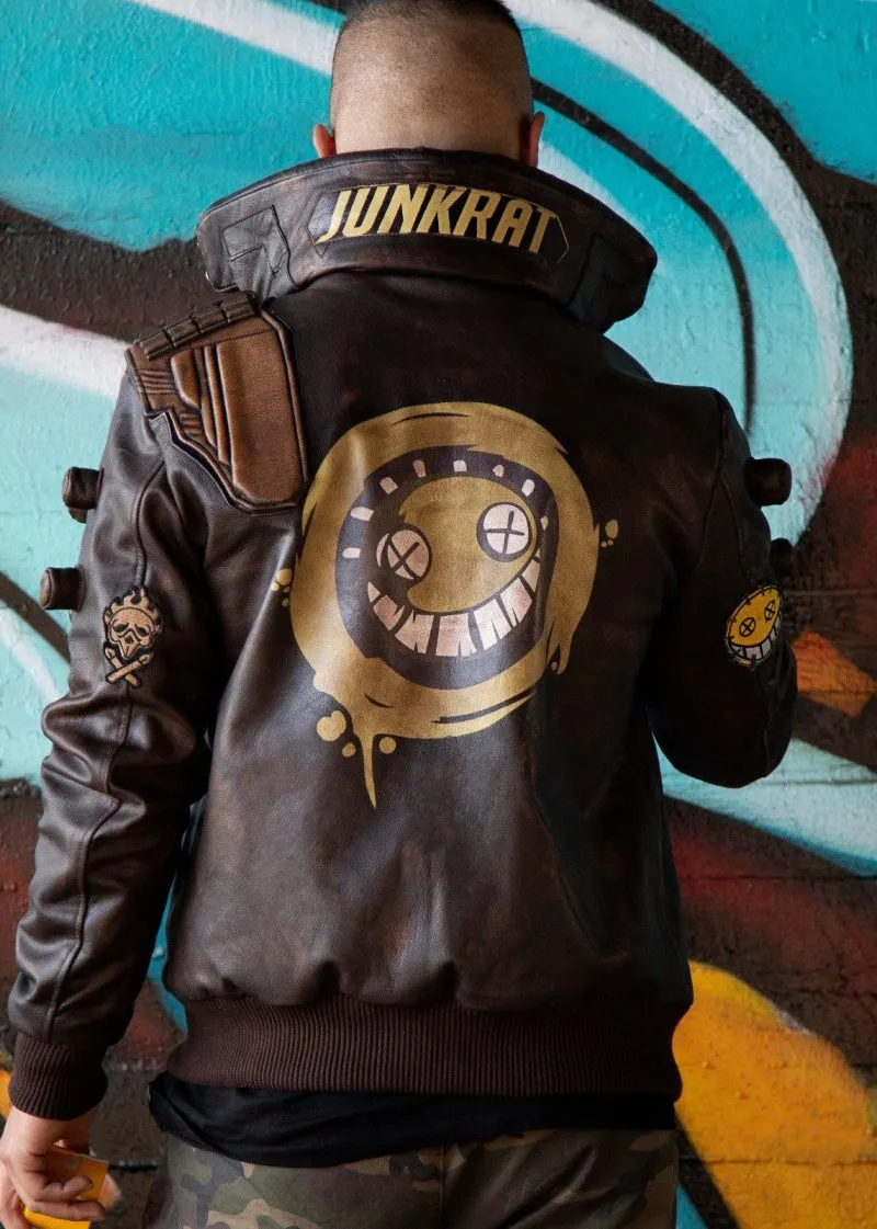 Men's Junkrat Steampunk Brown Leather Jacket