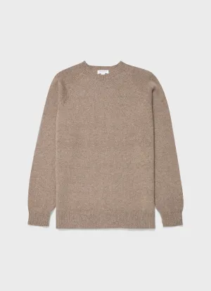 Men's Lambswool Crew Neck Jumper in Sandstone