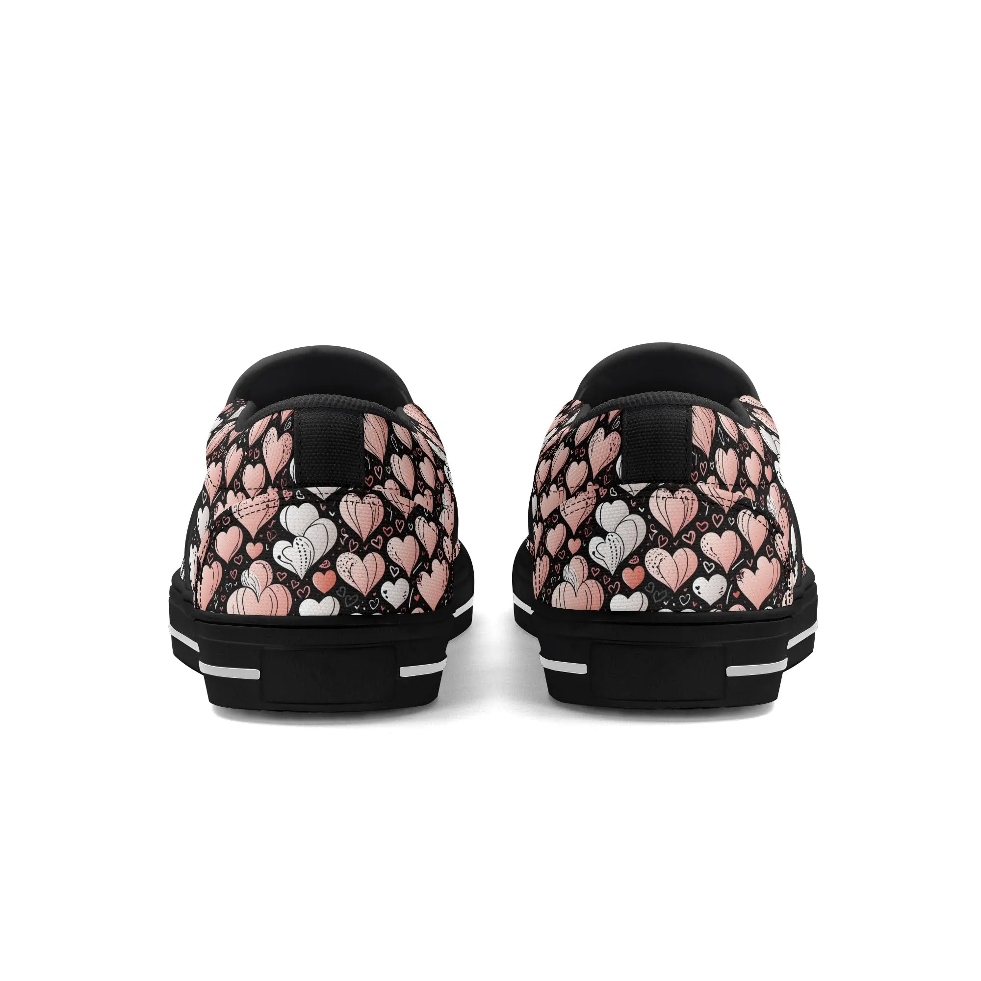 Mens Pink Hearts Rubber Slip On Shoes