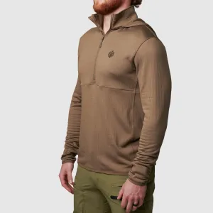 Men's Quiver Half Zip Hoodie (Stone Brown)