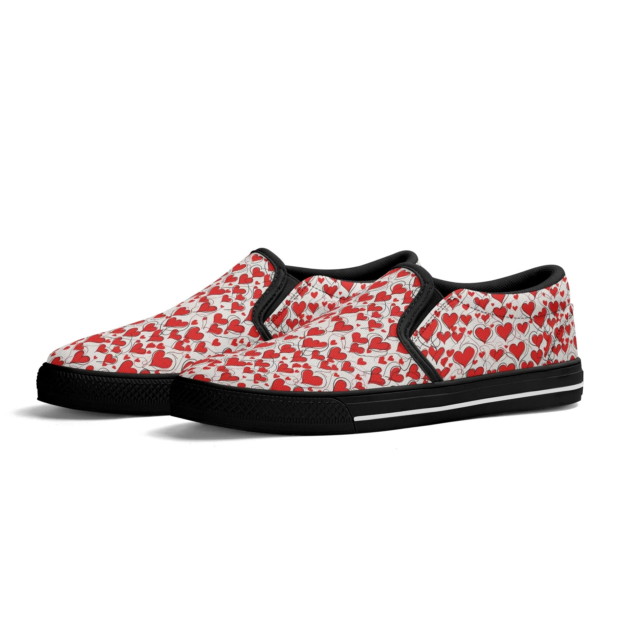 Mens Scribble Hearts Rubber Slip On Shoes