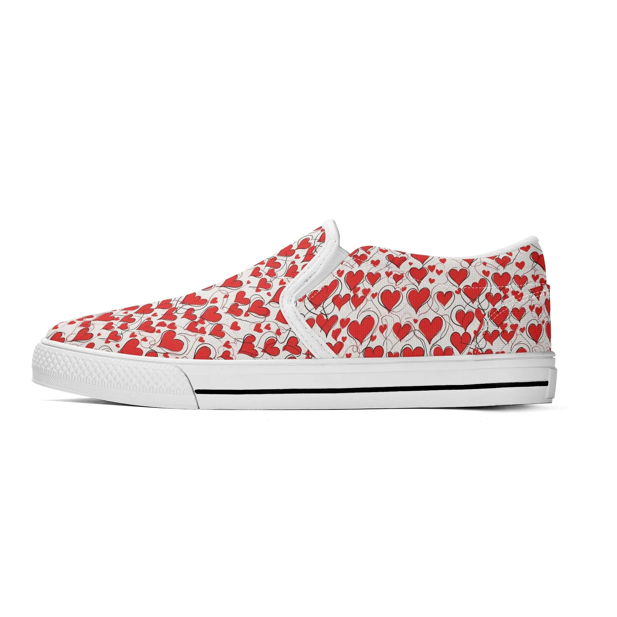 Mens Scribble Hearts Rubber Slip On Shoes