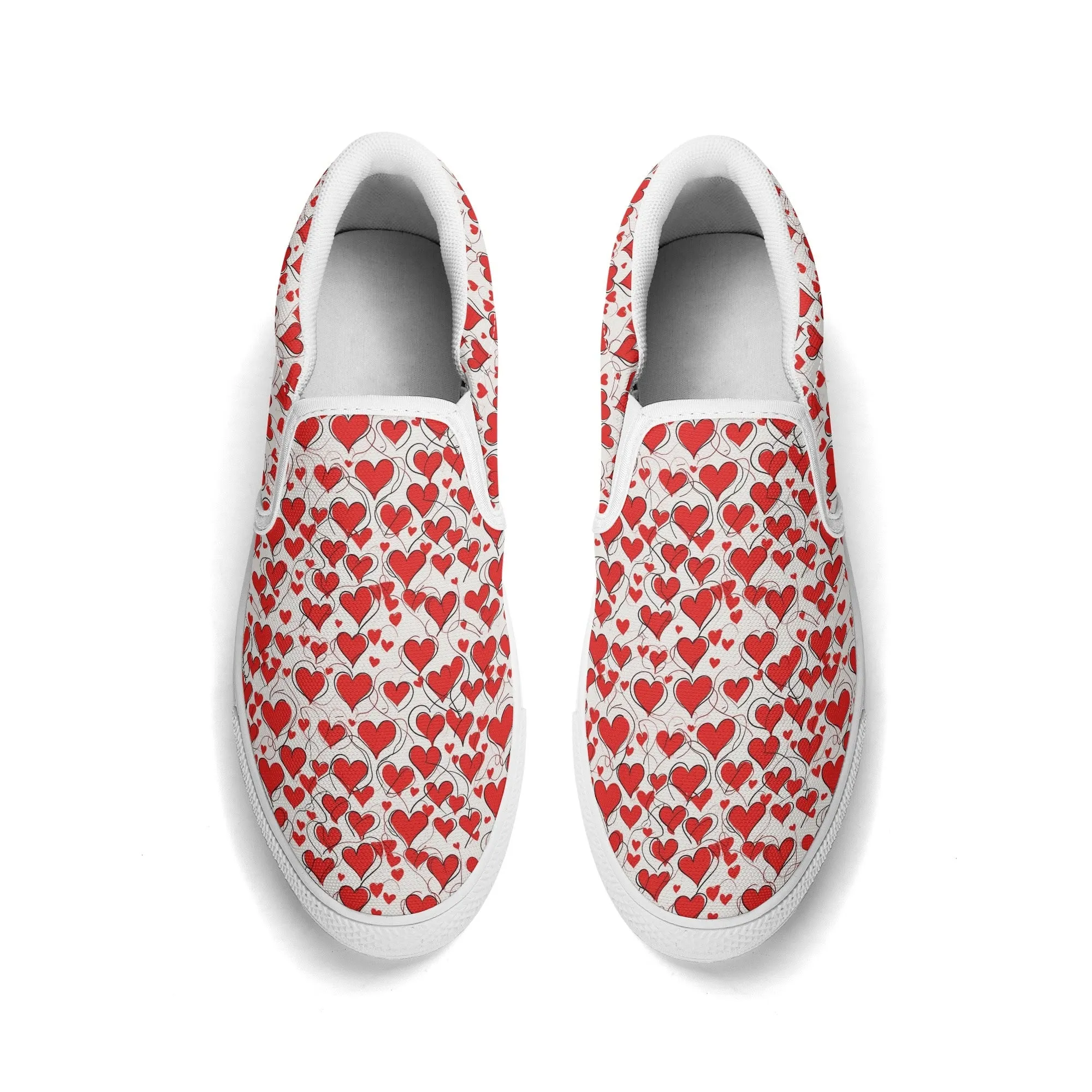 Mens Scribble Hearts Rubber Slip On Shoes