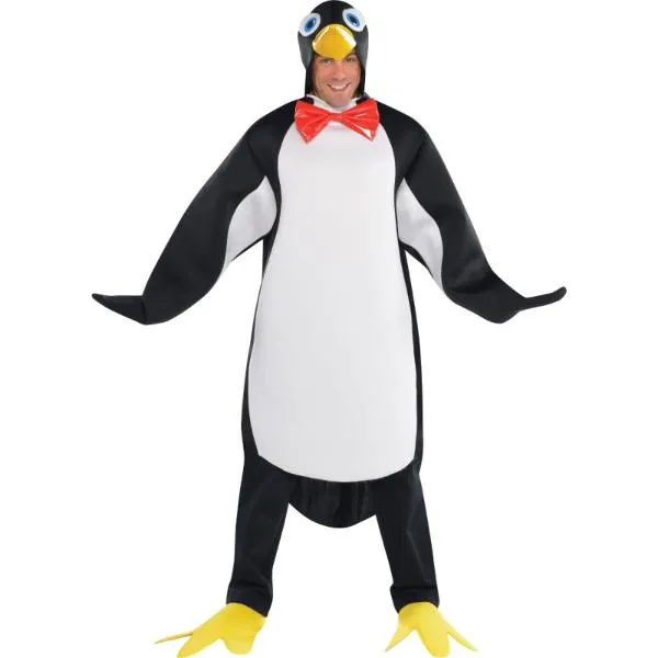 Mens Standard Penguin Hooded Tunic & Foot Covers Costume