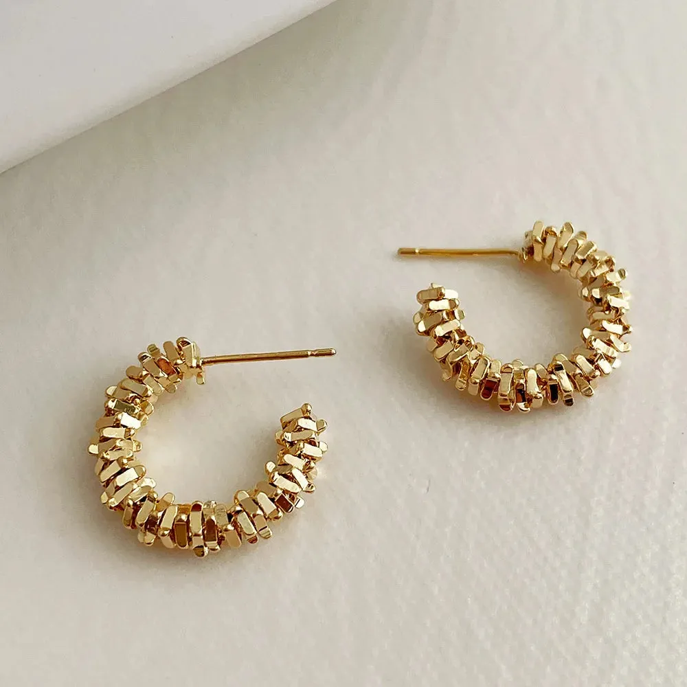 Metal Geometric Irregular Round Earring for Women - Punk Style Gift