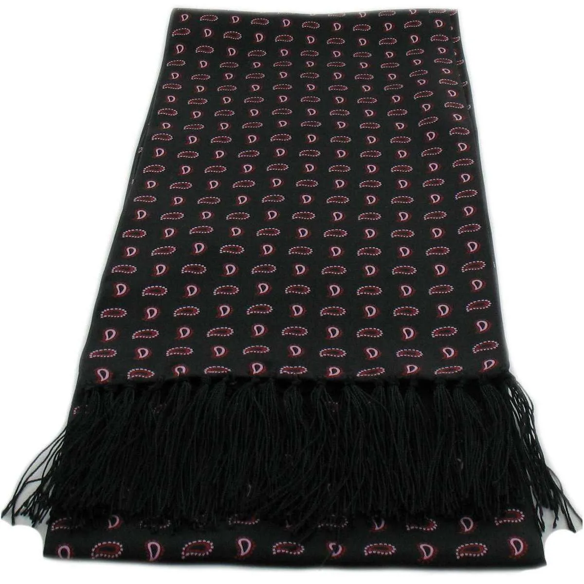 Michelsons of London Small Pine Silk Scarf - Black