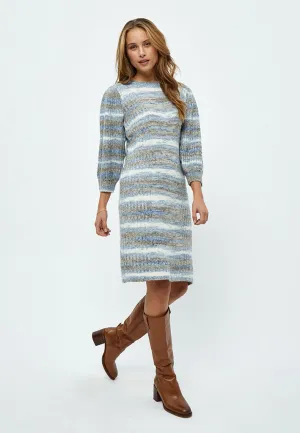 Misja Knit 3/4 Sleeve Dress - Royal Blue Stripe