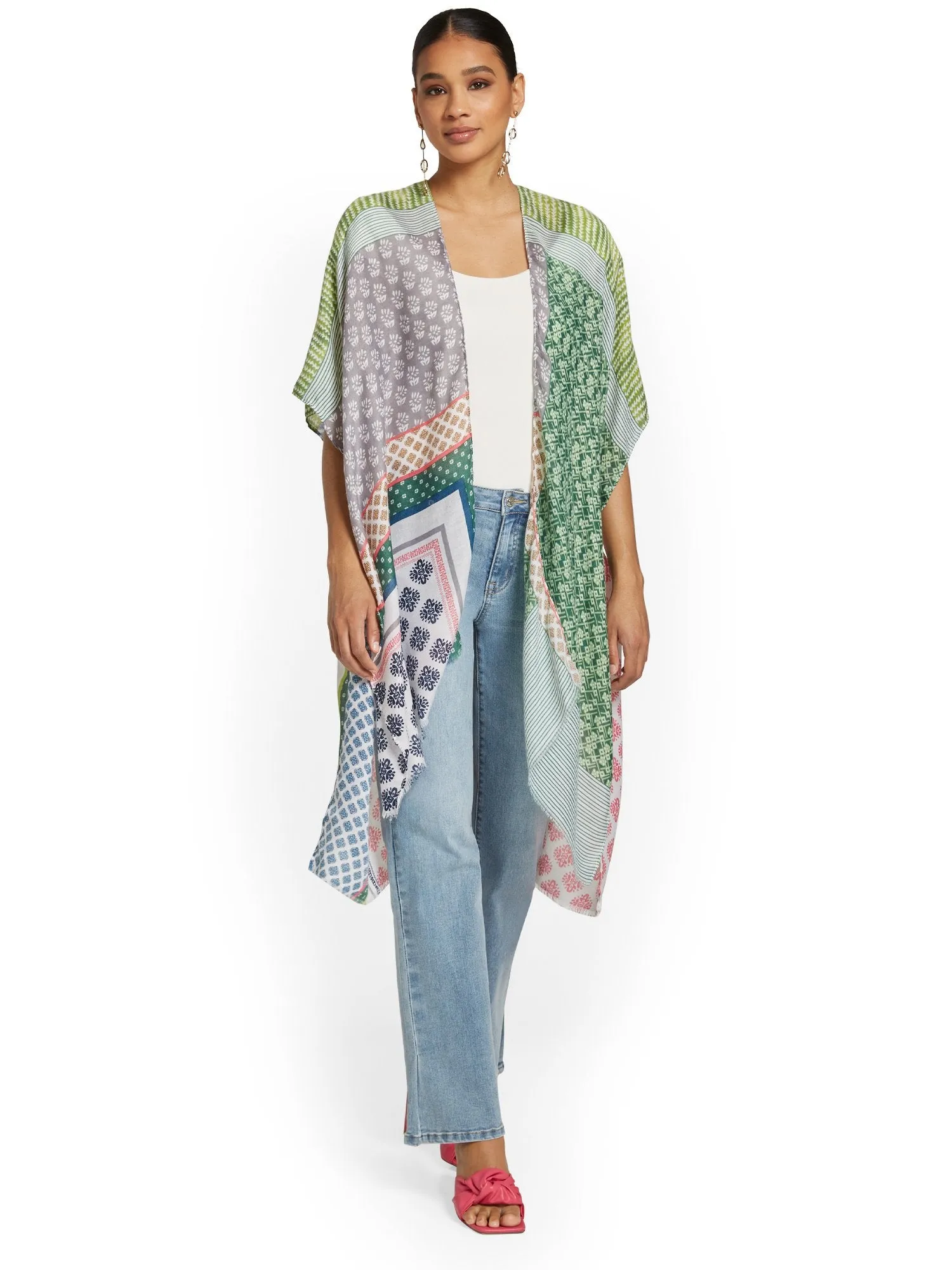 Mixed Print Kimono