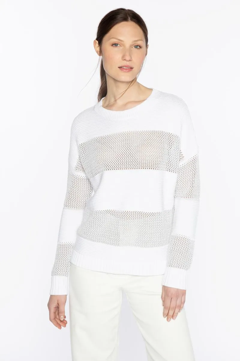 Mixed Stitch Lurex Crew Sweater