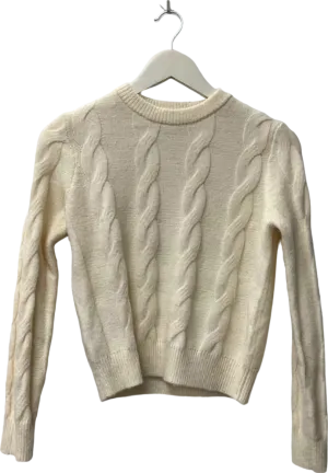 MNG Cream Cable Knit Jumper UK XS