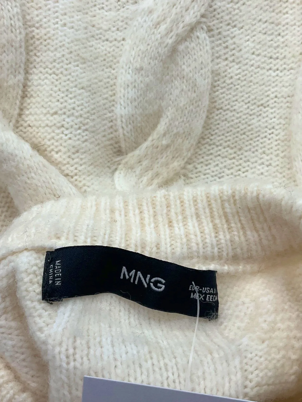 MNG Cream Cable Knit Jumper UK XS