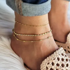 Moda Gold Layering Anklet Set