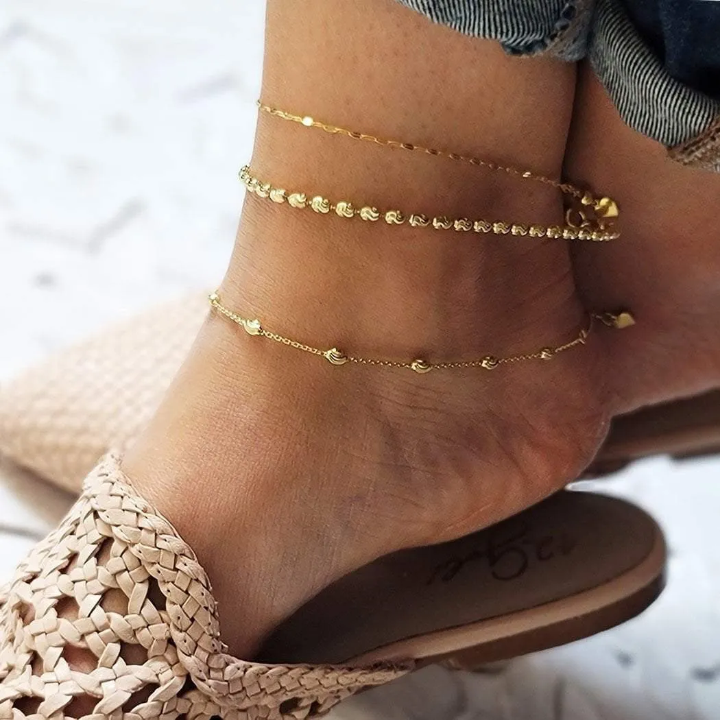 Moda Gold Layering Anklet Set