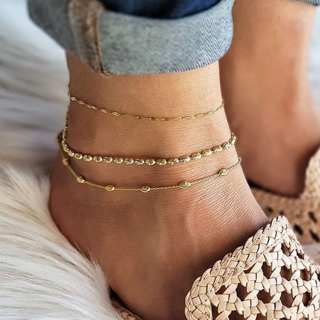 Moda Gold Layering Anklet Set