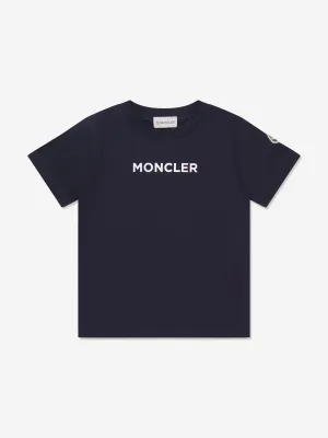 Moncler Enfant Kids Logo T-Shirt in Navy